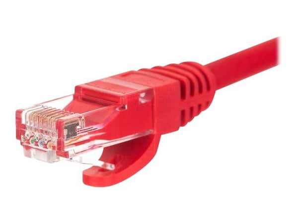 Netrack - Patchkabel - RJ-45 (han) til RJ-45 (han) - 25 cm - UTP - CAT 5e - booted, knastfri - rød