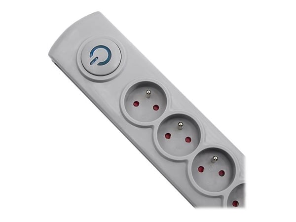 Qoltec - Strømstødsbeskytter - AC 230 V - 3680 Watt - output-stikforbindelser: 5 - 1.8 m ledning - Frankrig - grå