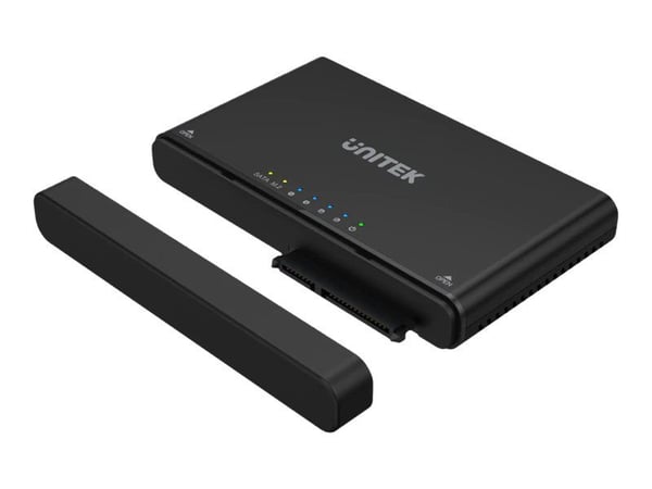 Unitek SolidForce+ - Lagringspakke - 2,5" / 3,5" delt, M.2 - SATA 6Gb/s / PCIe 3.0 x2 (NVMe) - USB 3.2 (Gen 2) - svart
