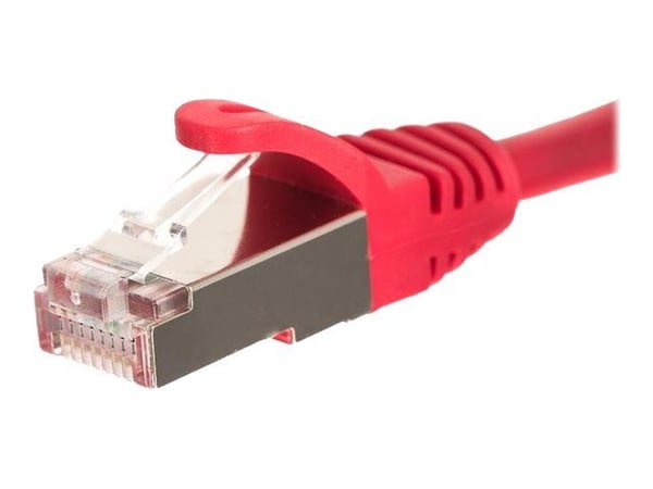 Netrack - Koblingskabel - RJ-45 (hann) til RJ-45 (hann) - S/FTP - CAT 5e - formstøpt, uten hindringer - rød