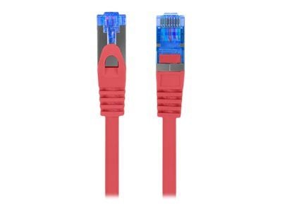 Lanberg - Koblingskabel - RJ-45 (hann) til RJ-45 (hann) - SFTP - CAT 6a - formstøpt, uten hindringer, flertrådet - rød, RAL 3017