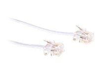 MicroConnect - Telefonkabel - RJ-11 (hane) till RJ-11 (hane) - 2 m - platt - vit