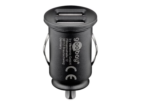 goobay Dual USB - Bilstrømadapter - 24 Watt - 4,8 A - 2 utgangskontakter (USB) - svart
