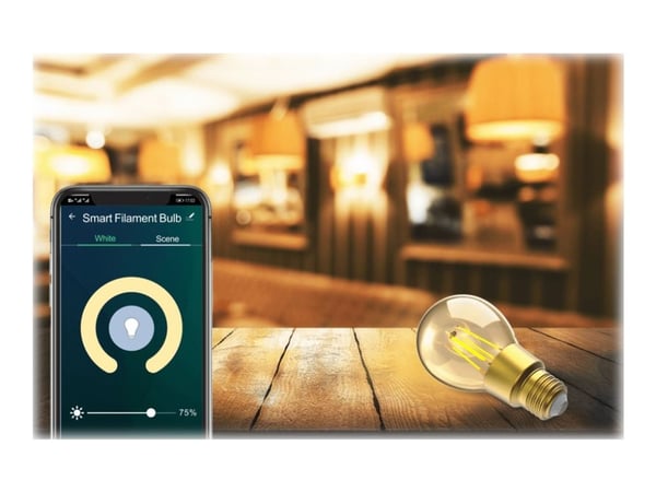 Woox R9078 - LED-filamentlyspære - E27 - 6 W (ekvivalent 60 W) - klasse F - ravgult lys - 2700 K