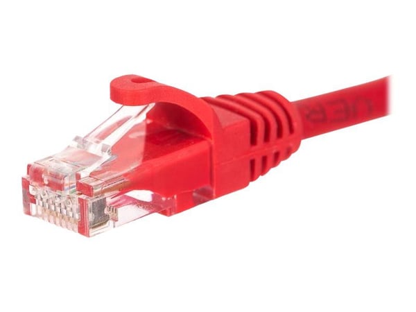Netrack - Patchkabel - RJ-45 (han) til RJ-45 (han) - 25 cm - UTP - CAT 5e - booted, knastfri - rød