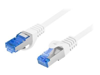 Lanberg - Koblingskabel - RJ-45 (hann) til RJ-45 (hann) - 6 mm - S/FTP - CAT 6a - halogenfri, formstøpt, uten hindringer, flertrådet - hvit, RAL 9010
