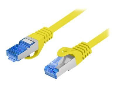 Lanberg - Koblingskabel - RJ-45 (hann) til RJ-45 (hann) - S/FTP - CAT 6a - formstøpt, uten hindringer - gul, RAL 1016