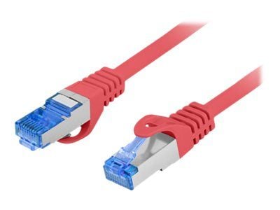 Lanberg - Koblingskabel - RJ-45 (hann) til RJ-45 (hann) - SFTP - CAT 6a - formstøpt, uten hindringer, flertrådet - rød, RAL 3017