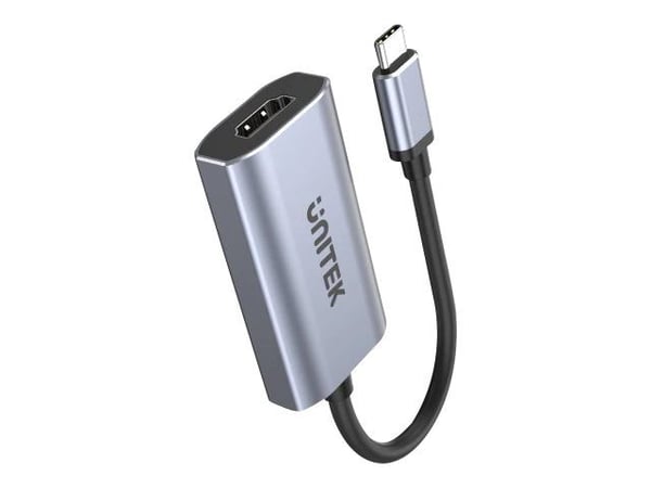 Unitek V1414A - Video adapter - USB-C hann til HDMI hunn - 15 cm - romgrå - 8K 60Hz støtte