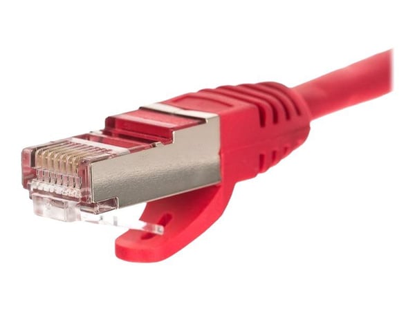 Netrack - Koblingskabel - RJ-45 (hann) til RJ-45 (hann) - S/FTP - CAT 5e - formstøpt, uten hindringer - rød