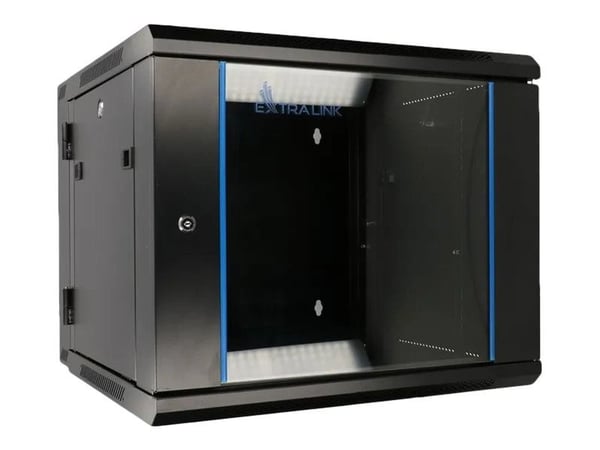 Extralink AZH - Rack skap - swing type - veggmonterbar - svart - 12U - 19"