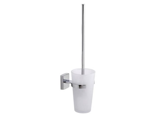 TESA 40260, Toalettbørste og holder, Kromfarget, Hvit, Metall, Metall, 92 mm, 416 mm