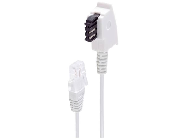 shiverpeaks BS12-09016, 0,5 m, TAE (F), RJ-45, Hvit, Hankjønn, Hankjønn