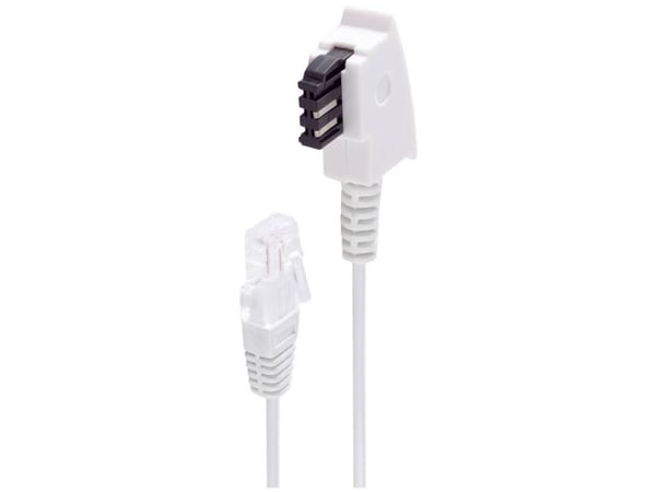 shiverpeaks BS12-09076, 10 m, TAE (F), RJ-45, Hvit, Hankjønn, Hankjønn