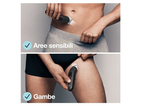 Braun BodyGroomer 3 BG3340, Vekselstrøm/batteri, Sort, Grå