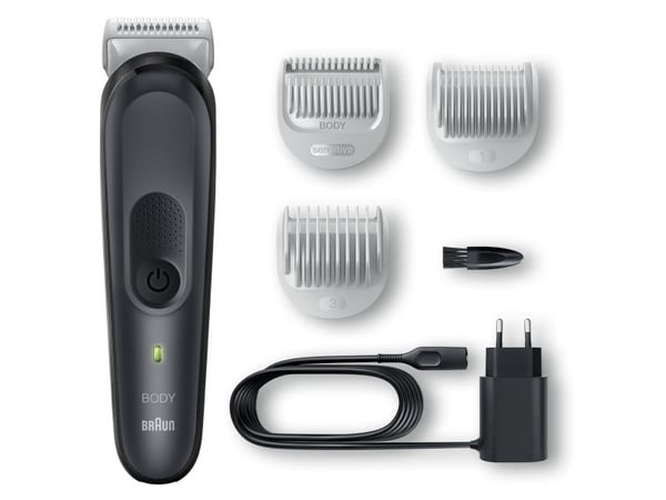 Braun BodyGroomer 3 BG3340, Vekselstrøm/batteri, Sort, Grå