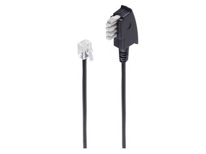 shiverpeaks BS70113-6/2, 3 m, TAE-N, RJ11, Sort, Hankjønn, Hankjønn