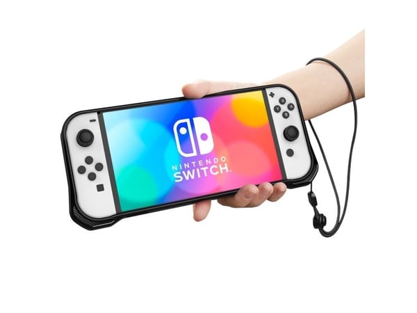 Spigen ACS04020, Etui, Nintendo, Sort, Polykarbonat (PC), Termoplastisk polyuretan (TPU), Nintendo Switch OLED, Støtbestandig, Ripebestandig