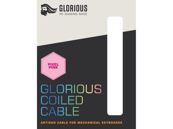 Glorious PC Gaming Race Coiled, Vaaleanpunainen, 1,37 m, Glorious PC Gaming Race, 1 kpl, Punottu, USB A-tyyppi, USB Type-C
