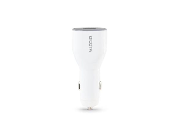DICOTA Universal PRO - Bilstrømadapter - 100 watt - 5 A - QC 3.0 - 2 utgangskontakter (USB-type A, USB-C) - på kabel: USB-C - hvit