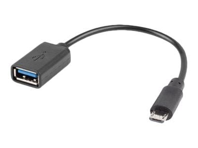 Lanberg - USB-adapter - Micro-USB type B (hann) til USB (hunn) - USB 2.0 OTG - 15 cm - svart