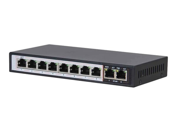 Extralink CERES - Switch - ikke-styrt - 8 x 10/100 (PoE+) + 2 x 10/100 (opplink) - rackmonterbar - PoE+ (96 W)