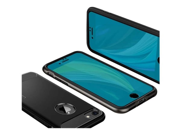 Spigen GLAS.tR AlignMaster - Skjermbeskyttelse for mobiltelefon - glass - rammefarge svart - for Apple iPhone 7, 8, SE (2nd generation)