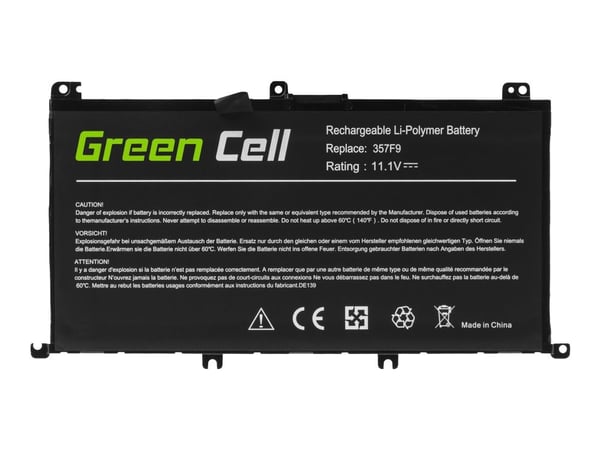 Green Cell - Batteri för bärbar dator (likvärdigt med: Dell 357F9) - litiumpolymer - 4200 mAh - svart - för Dell Inspiron 15, 15 5576, 15 5577, 15 ...