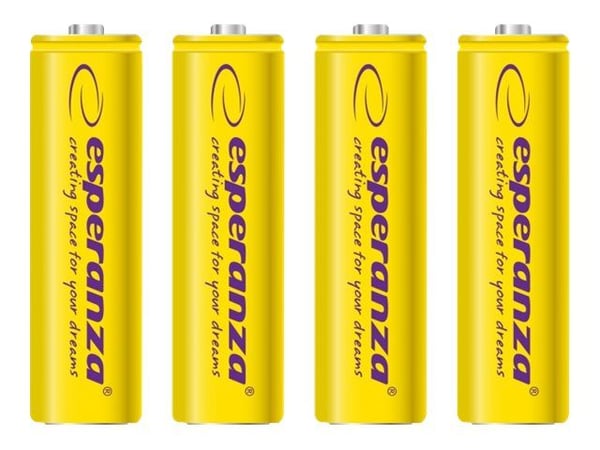 Esperanza - Paristot 4 x AA-tyyppi - NiMH - 2000 mAh - gul