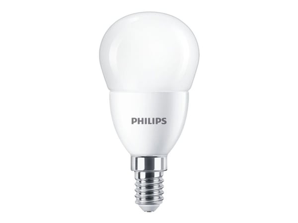 Philips - LED-lyspære - form: P48 - mattslipt finish - E14 - 7 W (ekvivalent 60 W) - klasse E - varmt hvitt lys - 2700 K