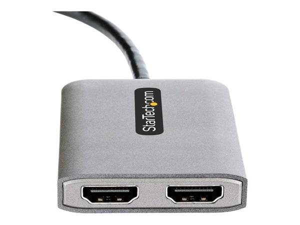 Startech DP to Dual HDMI MST HUB, Dual HDMI 4K 60Hz, DisplayPort Multi Monitor Adapter with 1ft (30cm) Cable, DP 1.4 Multi Stream Transport Hub, DS...