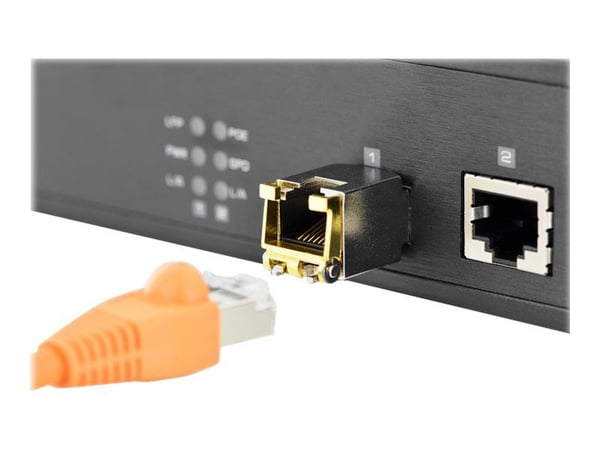 DIGITUS - SFP (mini-GBIC) transceivermodul - 1GbE - 100Base-TX, 1000Base-T, 10GBase-T - SFP (mini-GBIC) / RJ-45 - opp til 100 m