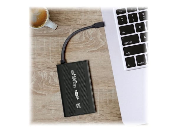 Qoltec - Lagringspakke - 2,5" - SATA 6Gb/s - USB 2.0 - svart
