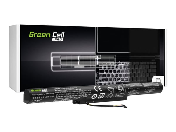 Green Cell PRO - Akut ja paristot (svarende til: Lenovo L14L4A01) - Litiumion - 4-soluinen - 2600 mAh - lajitelma - Lenovo IdeaPad 500-15ISK 80NT; ...