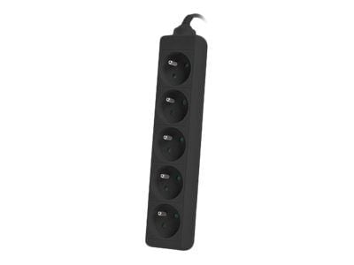 Lanberg PS0-05E-0100-IEC-BK, 1 m, Sisätila, Tyyppi E, C14 liitin, Suora, musta