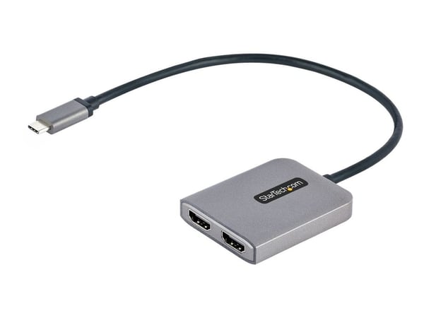 Startech USB-C to Dual HDMI MST HUB, Dual HDMI 4K 60Hz, USB Type C Multi Monitor Adapter for Laptop w/ 1ft (30cm) cable, DP 1.4 Multi-Stream Transp...