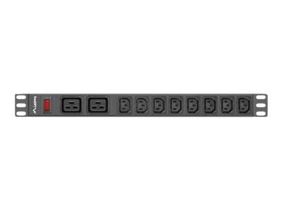 Lanberg PDU-02I1908I-0200-C20-BK - Strømfordelerenhet (kan monteres i rack) - AC 220-250 V - 4000 watt - enkeltfase - inngang: IEC 60320 C20 16A - ...