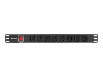 Lanberg PDU-08I-0200-C20-BK - Overspenningsavleder (kan monteres i rack) - AC 220-250 V - 4000 watt - enkeltfase - utgangskontakter: 8 - 1U - 19" -...