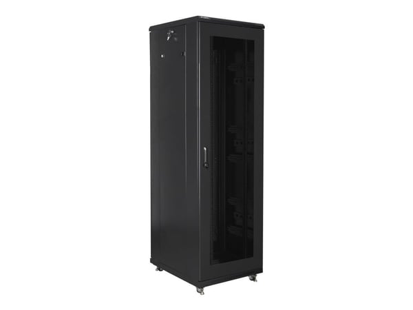Lanberg - Rack skap - med 4 kjølevifter - 230 V - svart, RAL 9004 - 42U - 19"