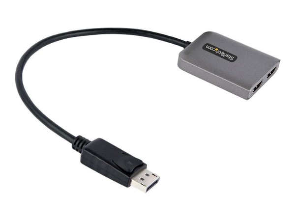Startech DP to Dual HDMI MST HUB, Dual HDMI 4K 60Hz, DisplayPort Multi Monitor Adapter with 1ft (30cm) Cable, DP 1.4 Multi Stream Transport Hub, DS...