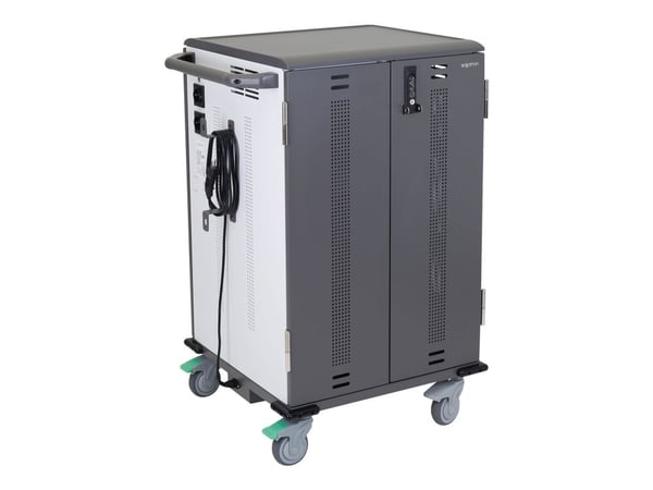 Ergotron YES36 - Vogn med hjul (kun lading) - for 36 nettbrett/notebooks - EU - låsbar - profilert tre, vinyl termoplastisk laminat, 14 gauge stål,...
