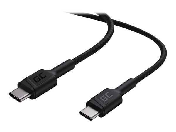 Green Cell PowerStream - USB-kabel - USB-C (hann) til USB-C (hann) - USB 2.0 - 1.2 m - USB Power Delivery (60W) - svart