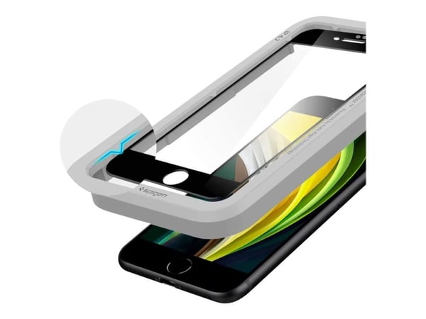 Spigen GLAS.tR AlignMaster - Skjermbeskyttelse for mobiltelefon - glass - rammefarge svart - for Apple iPhone 7, 8, SE (2nd generation)