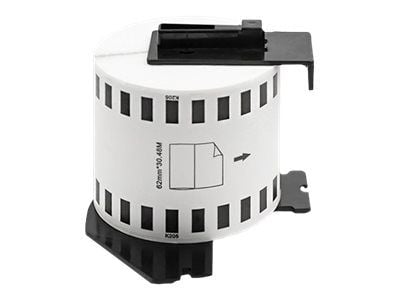 Qoltec - Hvit - Roll (6.2 cm x 30.48 m) 1 kassett(er) merketape - for Brother QL-1050, QL-500, QL-550, QL-560, QL-570, QL-600, QL-650, QL-710, QL-7...