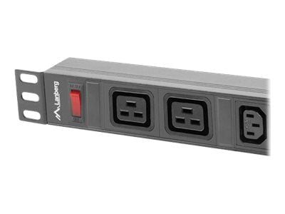 Lanberg PDU-02I1908I-0200-C20-BK - Strømfordelerenhet (kan monteres i rack) - AC 220-250 V - 4000 watt - enkeltfase - inngang: IEC 60320 C20 16A - ...