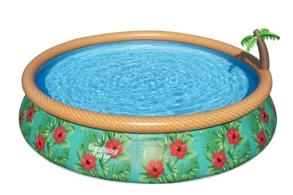 Bestway Fast Set 57416, 9677 l, Innrammet/oppblåsbart basseng, Voksen og barn, Flerfarget, 24,2 kg