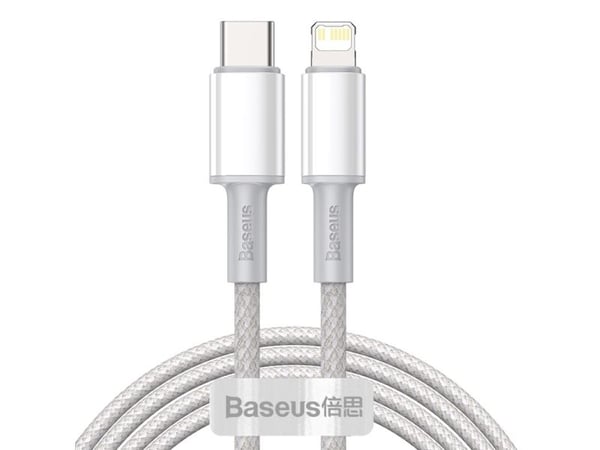 Baseus CATLGD-A02, 2 m, Lightning, USB C, Hankjønn, Hankjønn, Hvit
