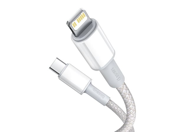 Baseus CATLGD-A02, 2 m, Lightning, USB C, Hankjønn, Hankjønn, Hvit