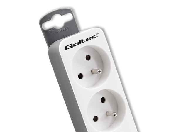 Qoltec 50290, 1,8 m, 5 AC-pistorasia(a), Sisätila, Type F (CEE 7/4), Valkoinen, EU Directive 2002/96 / EC