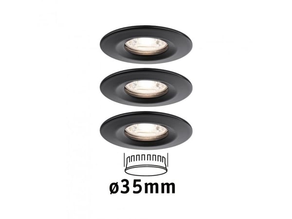 Paulmann Nova Mini, Sisäänrakennettu valopaneeli, LED, 4 W, 2700 K, 310 lm, Musta